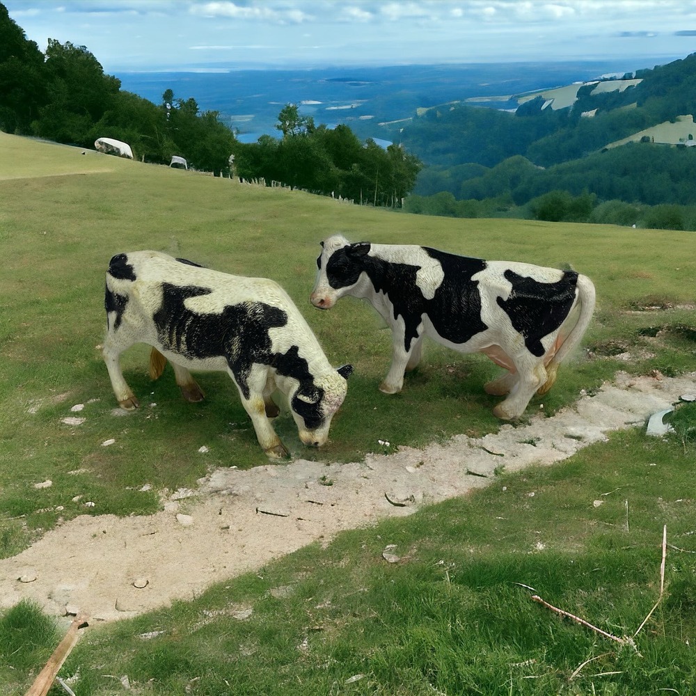 Breyer Fresian Bull and Cow Collect A Sculpted Miniatures Hand-painted Figures